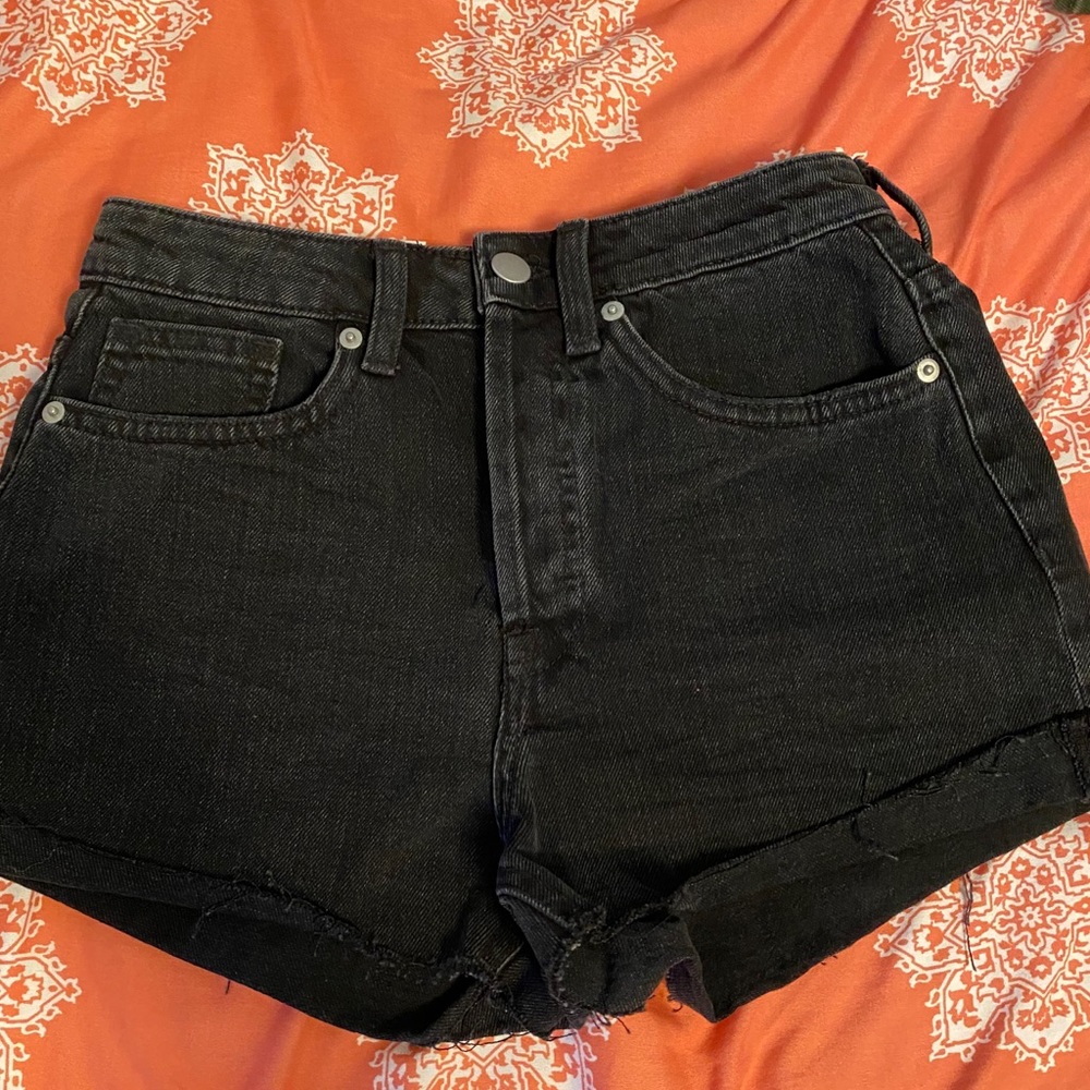 Black jean shorts